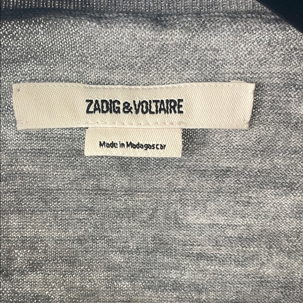 Zadig & Voltaire Men's Long Sleeve Crewneck Sweater in Light Gray